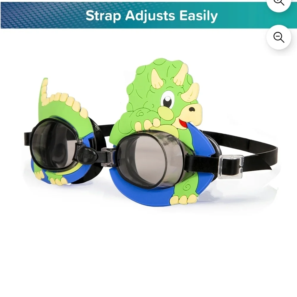Set Of 2 Dolfin Kids Unicorn and Shark 3-in-1 Swim Goggles - Pink, Blue, Black
